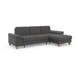sit&more Ecksofa SIT & MORE "Westham L-Form", grau, B:275cm H:88cm T:172cm, 90% Polyester 10% Polyamid, Sofas, Ecksofa, mit Recamiere, mit oder ohne Bettfunktion, Bettkasten, Füße Eiche