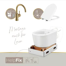 Lenz Gästebad-Set 'Perfect Fit' weiß/gold 8-teilig