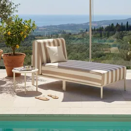 Oviala Gestreifte Chaiselongue modulare Gartenmöbel beige