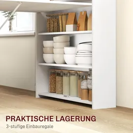 Homcom Esstisch Klappbar Küchentisch für 3 Personen mit 4-stufigen Regalen, Klapptisch Moderner Esszimmertisch für kleine Räume, Küche, Esszimmer, Tische, Esstische