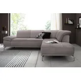 PLACES OF STYLE Ecksofa »Caluna«, Inkl.Sitztiefenverstellung, wahlweise mit Kopf- und Armteilverstellung grau