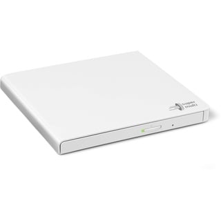 Hitachi-LG GP57 Externer Portabler Super-Multi DVD-Brenner, Ultra Slim, USB 2.0, DVD+/-RW, CD-RW, DVD-ROM/RAM kompatibel, TV-Anschluss, Windows 10 & Mac OS kompatibel, Weiß