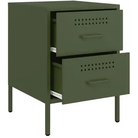 vidaXL Nachtschrank Olivgrün 36 x 39 x 50,5 cm Stahl