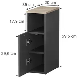 Vicco Nachtschrank Enton 20 x 59,5 x 595 cm Braun