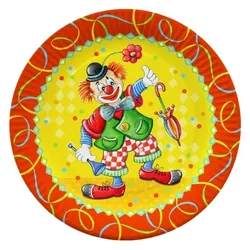 Papstar 20x10 Teller, Pappe rund Ø 23 cm  Clown