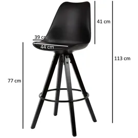 Möbel Boss Barhocker 2er-Set 44 x 113 x 39 cm Schwarz