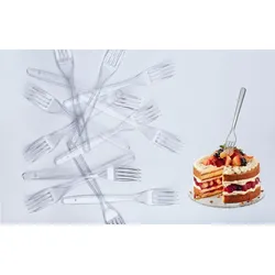 Plastikgabel LUX Mehrweg Dessertgabeln Plastikbesteck - Transparent 1000 Stück