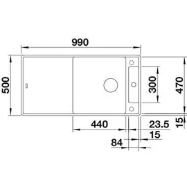 Blanco Axia III XL 6 S-F weiß + Excenterbetätigung + InFino + Glasscheidbrett
