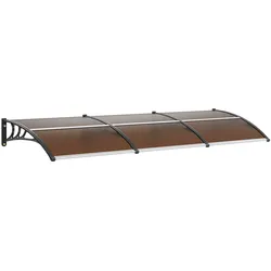 VEVOR Vordach Haustür 965x2975mm Überdachung UF50+ PC-Sonnenschutzfolie Haustürvordach PC-Blatt + ABS-Halterung + Aluminium-Verbinder Pultvordach UV-beständig Haustürdach Pultbogenvordach Braun