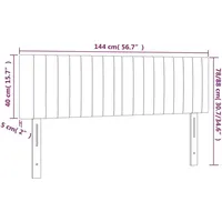 VidaXL LED Kopfteil Dunkelgrau 144x5x78/88 cm Stoff