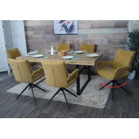 Mendler 6er-Set Esszimmerstuhl HWC-O78, Küchenstuhl, drehbar Auto-Return, Stoff/Textil Chenille