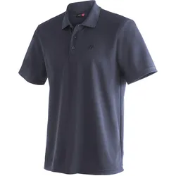 Funktionsshirt MAIER SPORTS "Ulrich", Herren, Gr. XXXL, blau (dunkelblau), 100% Polyester, Rundhals, Kurzarm, Shirts, Herren Poloshirt, kurzarm Freizeit-Shirt mit Hemdkragen, Reg. Fit