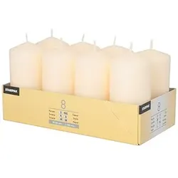 8 STARPAK Stumpenkerzen creme