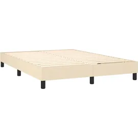 vidaXL Boxspringbett mit Matratze & LED Creme 140x200 cm Stoff