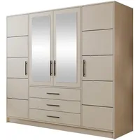 Mirjan24 Kleiderschrank Kaschmir, Holzwerkstoff, 3 Schubladen, 196x200x58 cm Schlafzimmer,