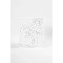 Creativ Company Mal-Leinwand mit Aufdruck, Große Blumen, T 1,6 cm, Größe 24x30 cm, 360 g, 1 Stk