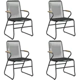 vidaXL Gartenstühle 4 Stk. Schwarz 58x59x85,5 cm PVC Rattan