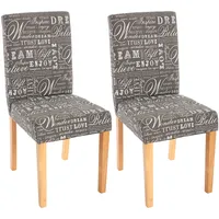Mendler 2er-Set Esszimmerstuhl Stuhl Küchenstuhl Littau - Textil mit