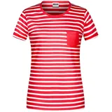 James & Nicholson Damen Striped T-Shirt JN8027" - James & Nicholson Red/White S