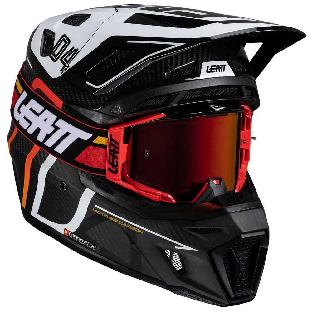 Leatt 9.5 Carbon+velocity 6.5 Iriz Offroad-helm-kit - Carbon / White - 2XL