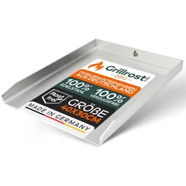Grillrost.com Das Original Grillplatte 40 x 30 cm Edelstahl silber