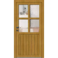 Holz Nebeneingangstür nach Maß "STEFANIE-R" Kieferoptik-Lasur beidseitig innen öffnend DIN links