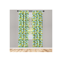 Gardine Vorhang für Wohnzimmer Schlafzimmer Dekor, Abakuhaus, Zitronen Zitronenblüten Blätter Kunst 150 cm x 225 cm