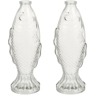 Homoyoyo 2Pcs Fischblume Flasche: Klare Fischförmige Fisch Fischglasfischflasche Wasserkaraffe Fischform - Fisch Karaffe Glaskaraffe für Eistee ohne Deckel Glasblume