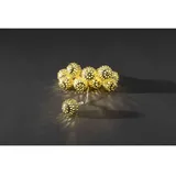 Konstsmide LED Lichterkette Kugel Innen 0,9 m Gold