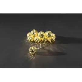 Konstsmide LED Lichterkette Kugel Innen 0,9 m Gold