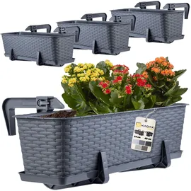 Kadax Balkonkasten 60 x 17 x 15 cm Graphit