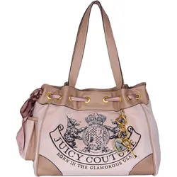 Tragetasche JUICY COUTURE "DAYDREAMER L. DOUBLE HANDLE BAG Damen", Damen, Gr. onesize, beige (schwarz sand), Polyester, Polyurethan, Taschen, Tragetasche Damen, Shopper, Einkaufstasche, Fashion, Lifestyle, Sale
