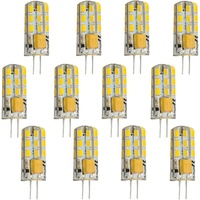 G4 LED Lampen, 1.5W 3W 4W 4.5W,12V, 360 ° Abstrahlwinkel, Warmweiß 3000K, nicht dimmbar Silikon LED Glühbirne, Packung mit 12 (AC DC 3W)
