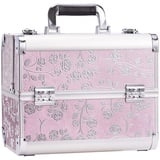 Joligrace Kosmetikkoffer Schminkkoffer Make up Koffer Friseurkoffer Alu Beauty Case Nagelkoffer, Rosa