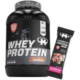 3kg Mammut Whey Protein Eiweißshake - Set inkl. Protein Shaker, Riegel, Powderbank oder Tasse (Cookies, Mammut Protein Bar - Raspberry)