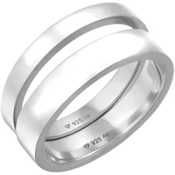 KUZZOI Herrenring 925 Sterling Silber 2er Set Casual Look 62 Herren 