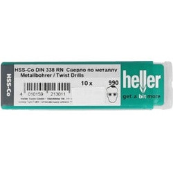 Heller HSS-Co Cobalt-Edelstahlbohrer DIN 338 RN, CYL, Durchmesser 3,6 x 39/70 mm