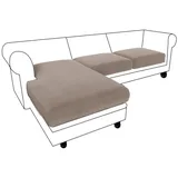 Rosnek Sofahusse Sofa Sitzbezug,Samt Sitzkissenbezug, Stretch,Schonbezug, Stretch Elastic Chaise Loung Sofahusse