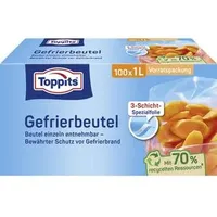 Toppits Gefrierbeutel Vorratspack 1 Liter, 100 Stück,