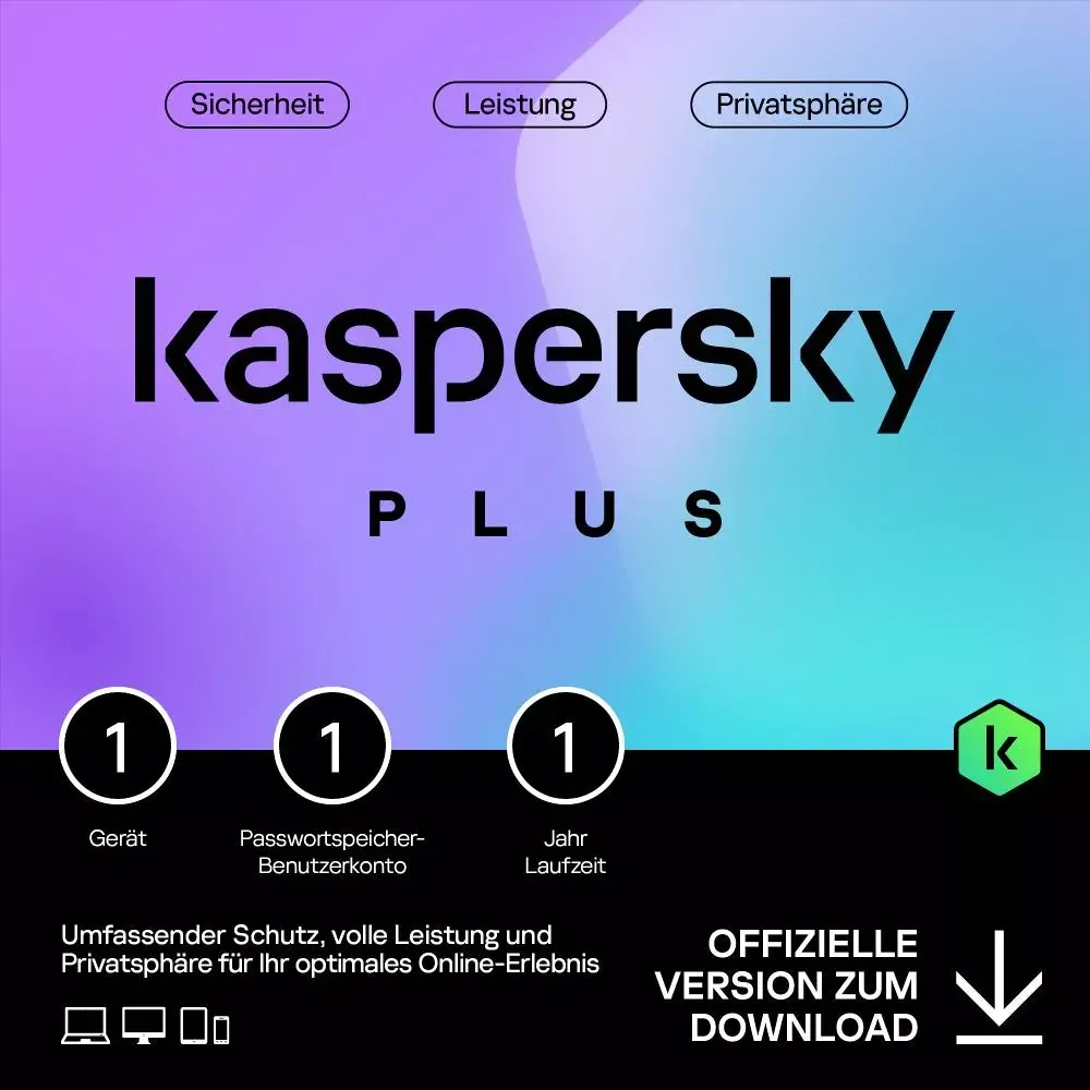 Kaspersky Plus  ; 10 Geräte 1 Jahr