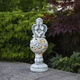 StarTrading LED Solar Engel Gartenfigur Grabdeko H: 27cm 6 Stunden Leuchtdauer Sensor