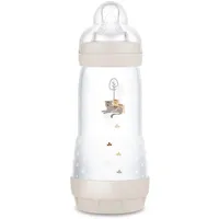 MAM Easy Start Anti-Colic Babyflasche (320 ml), Milchflasche für die Kombination mit dem Stillen, Baby Trinkflasche mit Bodenventil gegen Koliken & Sauger Größe 2, 4+ Monate, Tiger, beige