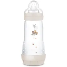 MAM Easy Start Anti-Colic Babyflasche (320 ml), Milchflasche für die Kombination mit dem Stillen, Baby Trinkflasche mit Bodenventil gegen Koliken & Sauger Größe 2, 4+ Monate, Tiger, beige