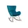 miliboo Design-Schaukelstuhl Velours petrol