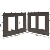 Quick-star - 2 Seitenteile Aus Pe Mit Fenster 300x195cm Für Pavillon 3x3m Seitenwand Anthrazit Ral 7012