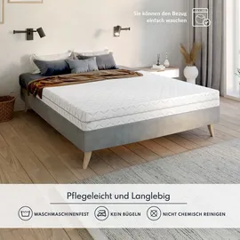 Fdm Home MAX Double Matratze 160x200 cm Taschenfederkern Höhe 26 cm Härtegrad H3 H5 7-Liegezonen Öko-Tex Allergikergeeignet Bezug Waschbar Kokosfaser-Einlage