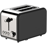 Toaster Retro 2-ScheibenToaster Toastautomat 850 Watt Schwarz