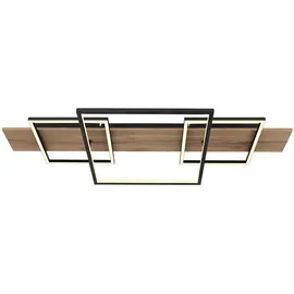 GLOBO Deckenleuchte 1x LED 32W Holzoptik schwarz
