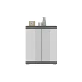 xonox.home Kommode Scout 60 x 85 x 37 cm Grau/Weiß Hochglanz