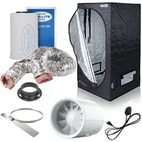 Box Set Zelt mit Abluft Silent 100 cbm/h Grow Box 60x60x140cm Aktivkohlefilter